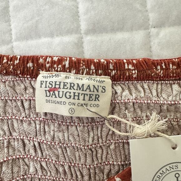 THE FISHERMANS DAUGHTER Womens Small Cropped Ballon Sleeve Cut Out Boho Chic - Picture 6 of 13